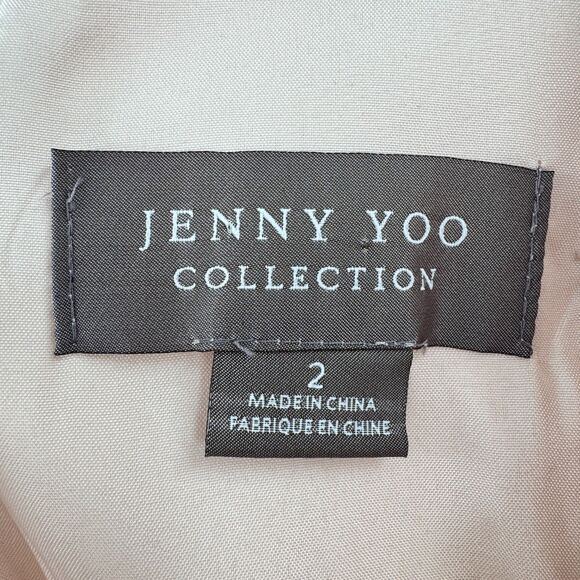 JENNY YOO Charlie Halter Top Ruffle Chiffon Maxi Dress Gown Size 2 - Picture 7 of 7